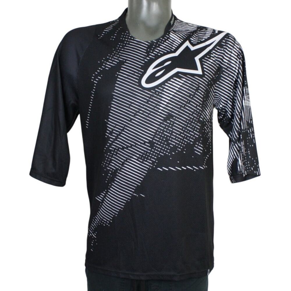 Y2K Alpinestars AStars Freeride Jersey Vintage Mens L Black White BMX Motocross
